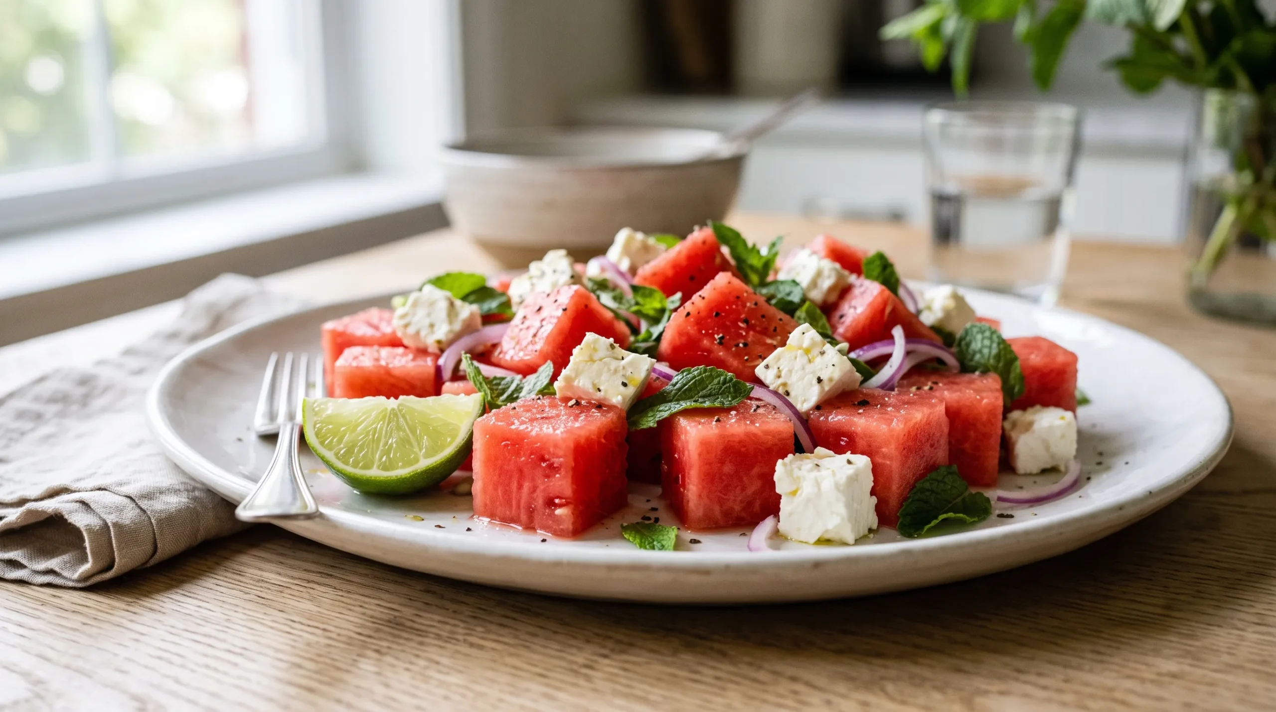 Watermelon feta salad