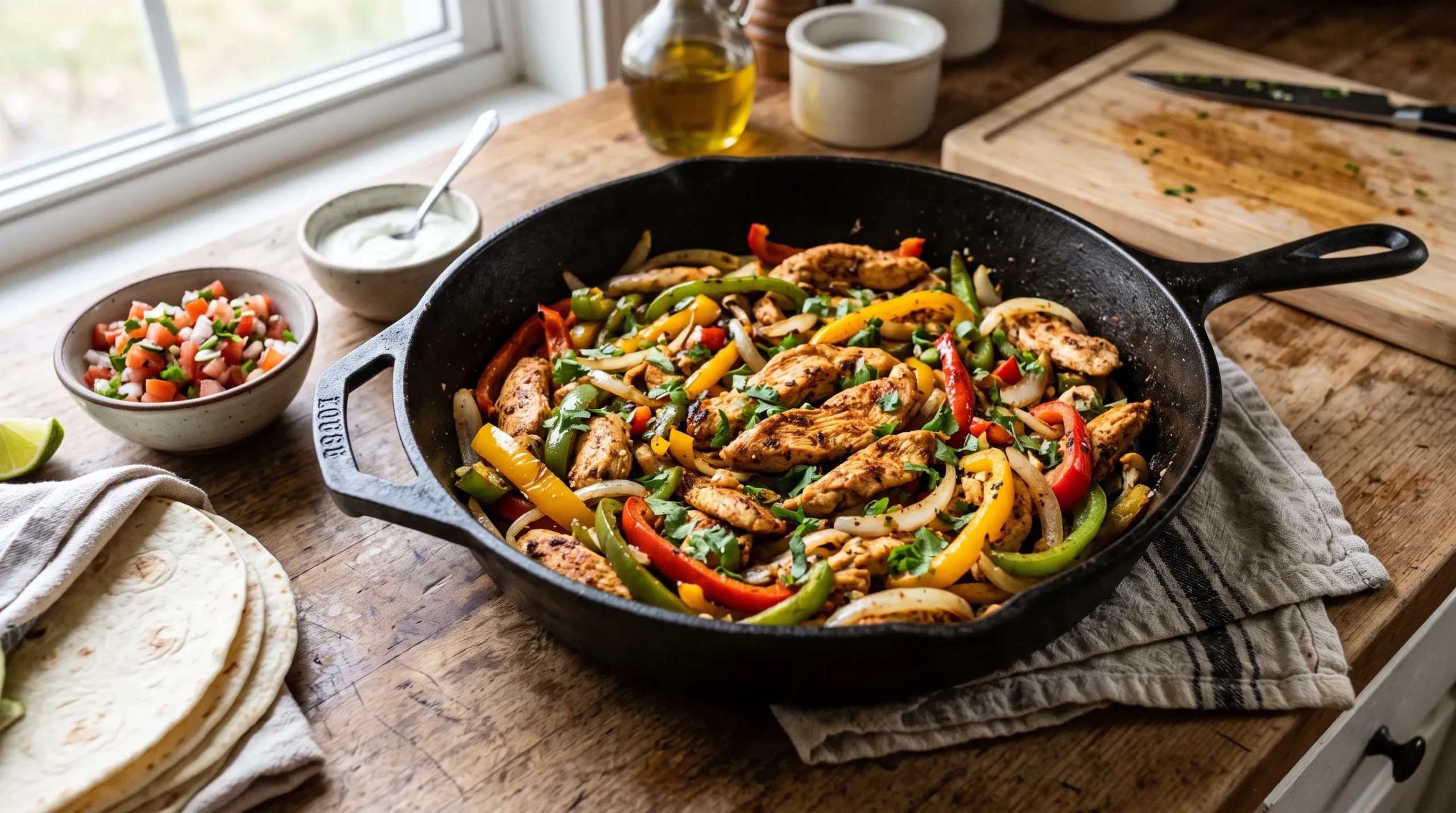 healthy chicken fajitas